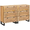 Kabalas 2 vnt. 60 x 33 x 75 cm Kietas mango medis Ruda