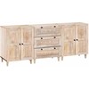 Kabalas 3 pcs Balta 180 x 33,5 x 75 cm mango medienos masyvas