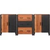 Kabalas 3 pcs Ruda 55 x 30 x 75 cm Kietos akacijos mediena
