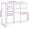LED Bufetas 3 pcs Senas medis 123 x 37 x 100 cm