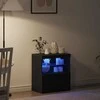 LED Bufetas Juoda 60,5 x 37 x 67 cm Apdirbta mediena