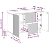 Kabalas Balta 89 x 34,5 x 60 cm Apdirbta mediena