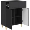 Kabalas su stalčių Juoda 66 x 34,5 x 90 cm Apdirbta mediena