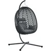 Kabantis kiaušinis antracito ir juoda 104 x 100 x 191 cm