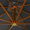 Kabantis sodo skėtis su stulpu, antracito, 3x3m, eglės masyvas