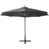 Kabantis sodo skėtis su stulpu, antracito, 3,5x2,9m, eglė