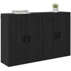 Prikabinama spinta 2 pcs Juodas ąžuolas 69,5 x 34 x 90 cm
