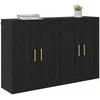 Prikabinama spinta 2 pcs Juodas ąžuolas 69,5 x 34 x 90 cm