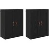 Prikabinama spinta 2 pcs Juodas ąžuolas 69,5 x 34 x 90 cm