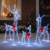 Kalėdinė LED elnių šeima 700 LED Šalta balta 70 x 26 x 128 cm