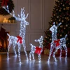 Kalėdinė LED elnių šeima 700 LED Šalta balta 70 x 26 x 128 cm