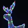 Kalėdinė lempučių ekspozicija elnias ir rogės, 432LED, tinklinė (Ekspozicinė prekė)