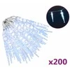 Kalėdinė girlianda varvekliai, 200 šaltų baltų LED, akrilas/PVC