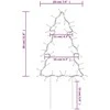 Kalėdinės dekoracijos eglutės su smaigais, 3vnt., 50LED, 30cm