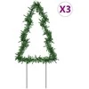 Kalėdinės dekoracijos eglutės su smaigais, 3vnt., 50LED, 30cm