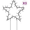 Kalėdinės dekoracijos žvaigždės su smaigais, 3vnt., 50LED, 29cm
