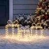 Kalėdinės šviečiančios dovanų dėžutės LOVIISA 3 vnt. 360 LED