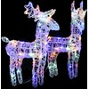 Kalėdiniai elniai, 2vnt., įvairių spalvų, akrilas, 80LED