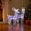 Kalėdiniai elniai, 2vnt., įvairių spalvų, akrilas, 80LED