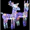 Kalėdiniai elniai, 2vnt., įvairių spalvų, akrilas, 80LED