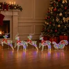 Kalėdinis elnias su rogutėmis 5 vnt. 100 LED Įvairių spalvų