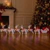 Kalėdinis elnias su rogutėmis 7 vnt. 140 LED Įvairių spalvų