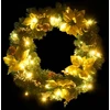 Kalėdinis vainikas su LED lemputėmis, žalias, 60 cm, PVC