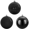 Kalėdinių kamuoliukų rinkinys XL 15 vnt. Juoda Skersmuo 10 cm