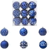 Kalėdinių kamuoliukų rinkinys XL 18 vnt. Mėlyna ir balta 8 cm