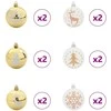 Kalėdinių Kraitės Rinkinys 40 pcs Balta ir auksinė Plastmasė