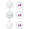 Kalėdų Burbulų Rinkinys XL 9 vnt. Balta Ø 15 cm Plastmasė