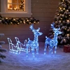 Kalėdų dekoracija elniai ir rogės, 130cm, akrilas, 160 LED