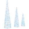 Kalėdų eglutė 3 pcs Šalta balta 20 x 20 x 80 cm Akrilas