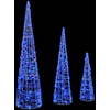 Kalėdų eglutė 3 vnt. 90 LED Mėlyna 20 x 20 x 80 cm Akrilas