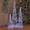 Kalėdų eglutė 3 vnt. 90 LED Šalta balta 20 x 20 x 80 cm Akrilas
