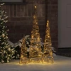 Kalėdų eglutė 3 vnt. 90 LED Šilta balta 20 x 20 x 80 cm Ratanas