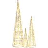 Kalėdų eglutė 3 vnt. 90 LED Šilta balta 20 x 20 x 80 cm PET