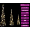Kalėdų eglutė 3 vnt. 90 LED Šilta balta 20 x 20 x 80 cm Ratanas