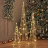 Kalėdų eglutė 3 vnt. 90 LED Šilta balta 20 x 20 x 80 cm PET