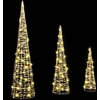 Kalėdų eglutė 3 vnt. 90 LED Šilta balta 20 x 20 x 80 cm PET
