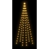 Kalėdų eglutė ant vėliavos stiebo, 180cm, 108 šiltos baltos LED