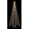Kalėdų eglutė ant vėliavos stiebo, 180cm, 108 šaltos baltos LED