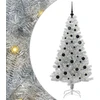 Kalėdų eglutė su LED lemputėmis Sidabrinė 150 cm PET ir plienas