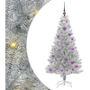 Kalėdų eglutė su LED lemputėmis Sidabrinė 150 cm PET ir plienas