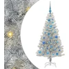 Kalėdų eglutė su LED lemputėmis Sidabrinė 150 cm PET ir plienas
