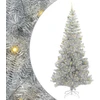 Kalėdų eglutė su LED lemputėmis Sidabrinė 240 cm PET ir plienas