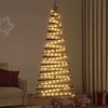 Kalėdų eglutė su 130 LED Natūrali 210 cm masyvi uosio mediena
