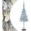 Kalėdų eglutė su 150 LED s stovu Balta 120 cm PE ir Plienas