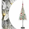 Kalėdų eglutė su 150 LED s stovu Balta 120 cm PE ir Plienas