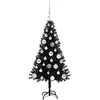 Kalėdų eglutė su 150 LED s stovu Juoda 120 cm PVC